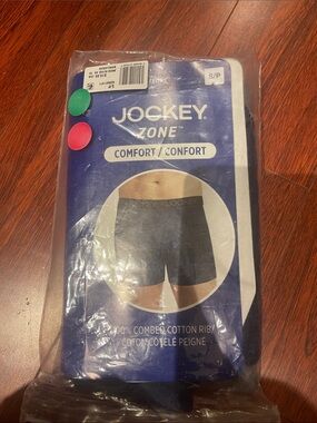 NWT Jockey Zone Men's Boxer Briefs - 2 pack grey and dark blue Size Small